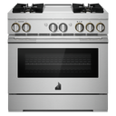 Jennair® RISE™ 36 Dual-Fuel Professional Range with Chrome-Infused Griddle and Steam Assist JDSP536HL