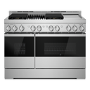 Jennair® NOIR™ 48 Gas Professional-Style Range with Chrome-Infused Griddle and Grill JGRP748HM