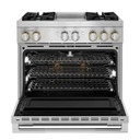 Jennair® 36" RISE™ Dual-Fuel Professional-Style Range with Chrome-Infused Griddle JDRP536HL
