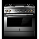 Jennair® 36" RISE™ Dual-Fuel Professional-Style Range with Chrome-Infused Griddle JDRP536HL