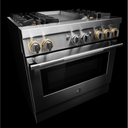 Jennair® 36" RISE™ Dual-Fuel Professional-Style Range with Chrome-Infused Griddle JDRP536HL