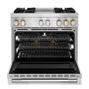 Jennair® RISE™ 36 Dual-Fuel Professional Range with Chrome-Infused Griddle JDRP536HL