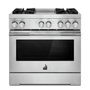 Jennair® RISE™ 36 Dual-Fuel Professional Range with Chrome-Infused Griddle JDRP536HL