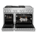 Jennair® NOIR™ 48 Dual-Fuel Professional-Style Range with Chrome-Infused Griddle and Grill JDRP748HM