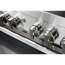 Jennair® NOIR™ 48" Dual-Fuel Professional Range with Chrome-Infused Griddle and Gas Grill JDRP748HM