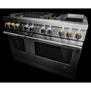 Jennair® RISE™ 48" Dual-Fuel Professional Range with Chrome-Infused Griddle and Gas Grill JDRP748HL