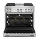 Jennair® 36" NOIR™ Dual-Fuel Professional-Style Range with Chrome-Infused Griddle JDRP536HM