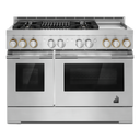 Jennair® 48" RISE™ Gas Professional-Style Range with Chrome-Infused Griddle and Infrared Grill JGRP748HL