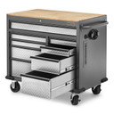 Gladiator® Premier 41 inch (104.1 cm) 9-drawer Mobile Tool Workbench with Solid Wood Top GAMT41HWJG