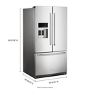 OPEN BOX Kitchenaid® 26.8 Cu. Ft. Standard-Depth French Door Refrigerator with Exterior Ice and Water Dispenser KRFF577KPS