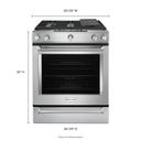 OPEN BOX Kitchenaid® 30-Inch 5 Burner Gas Convection Slide-In Range with Baking Drawer KSGB900ESS