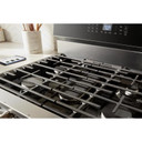 Whirlpool® 30-inch Smart Gas Range with True Convection, Steam/Self Cleaning, Rapid Preheat 5.3 CuFt Capacity WFGS7530RB