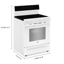 Whirlpool® 30-inch Smart Electric Range with  True Convection, No Preheat Air Fry, WipeClean™ Coating, Steam/Self Cleaning, Rapid Preheat 5.3 CuFt Capacity YWFES7530RW
