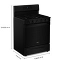 Whirlpool® 30-inch Gas Range with Air Fry and Air Baking, Self Cleaning, Rapid Preheat 5.0 CuFt Capacity WFGS5030RB