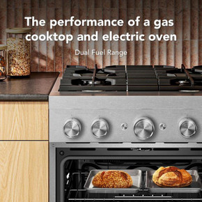 KitchenAid® 30-Inch 4 Burner Commercial-Style Dual Fuel Range with No Preheat Air Fry Mode KFDS930SSS