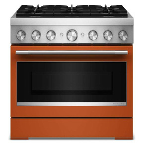 Kitchenaid® 36-Inch 6 Burner Commercial-Style Dual Fuel Range with No Preheat Air Fry Mode KFDS936SSC