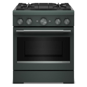 KitchenAid® 30-Inch 4 Burner Commercial-Style Dual Fuel Range with No Preheat Air Fry Mode KFDS930SJP