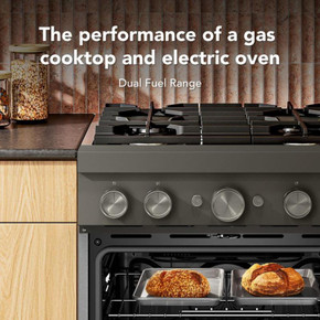 KitchenAid® 30-Inch 4 Burner Commercial-Style Dual Fuel Range with No Preheat Air Fry Mode KFDS930SBE