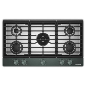 Kitchenaid® Gas-on-Metal Cooktop with an Integrated Wok Grate and CookShield™ Finish KCGK736SJP
