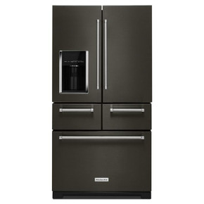 Kitchenaid® 25.8 Cu. Ft. 36" Multi-Door Freestanding Refrigerator with Platinum Interior Design and PrintShield™ Finish KRMF706EBS
