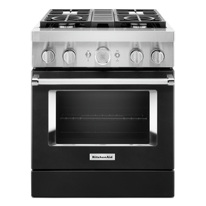 KitchenAid® 30'' Smart Commercial-Style Dual Fuel Range with 4 Burners KFDC500JBK