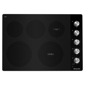 Kitchenaid® 30" Electric Cooktop with 5 Elements and Knob Controls KCES550HSS