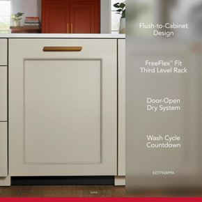Kitchenaid® 39 dBA PrintShield™ Finish Flush-to-Cabinet Dishwasher with FreeFlex™ Fit Third Level Rack KDTF924PPA