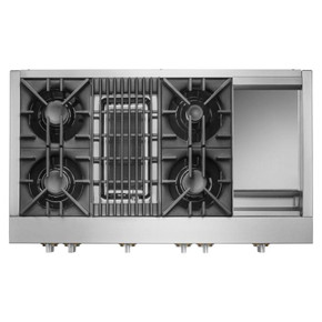 Jennair® 48" RISE™ Gas Professional-Style Range with Chrome-Infused Griddle and Infrared Grill JGRP748HL