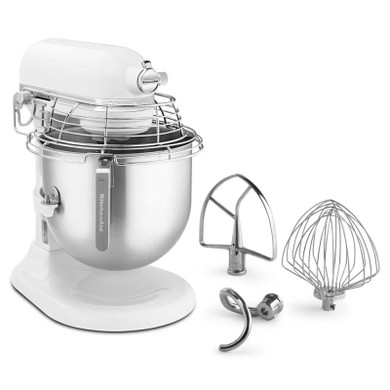 Kitchenaid® NSF Certified® Commercial Series 8-Qt Bowl Lift Stand Mixer with Stainless Steel Bowl Guard KSMC895WH