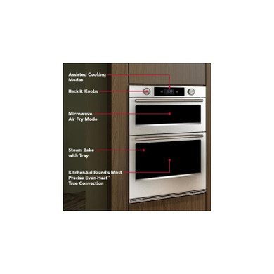 Kitchenaid® 27-inch Smart Electric Combo Wall Oven with Assisted Cooking Modes - PrintShield™ Finish KOEC727SPS