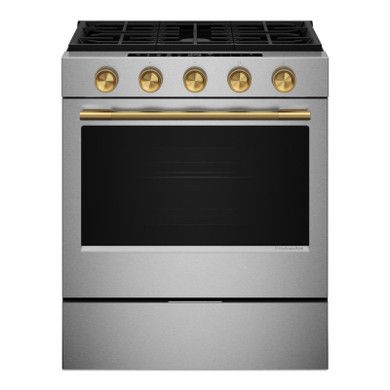 Brass Handle and Knob Hardware Accessory Kit for KitchenAid® Slide-In Convection Gas Range W11773968