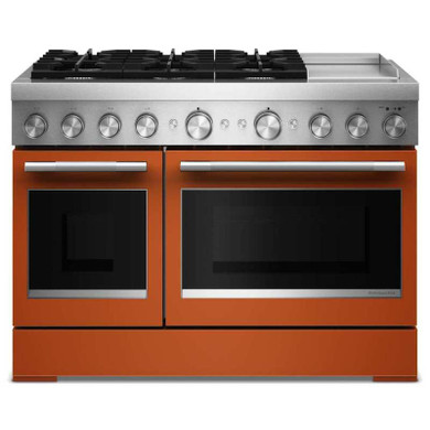 Kitchenaid® 48-Inch 6 Burner Commercial-Style Dual Fuel Range with Griddle KFDD948SSC