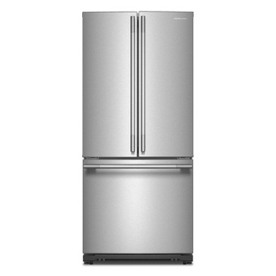 Kitchenaid® 20 cu. Ft. 30-Inch Width Standard Depth French Door Refrigerator with PrintShield® Finish and Interior Dispense KRFF330SPS
