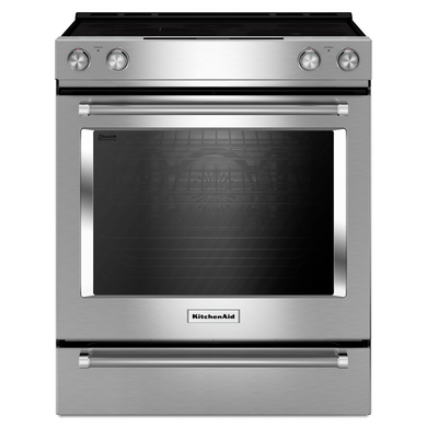 Kitchenaid® 30-Inch 5-Element Electric Convection Slide-In Range with Baking Drawer YKSEB900ESS