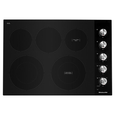 Kitchenaid® 30" Electric Cooktop with 5 Elements and Knob Controls KCES550HBL