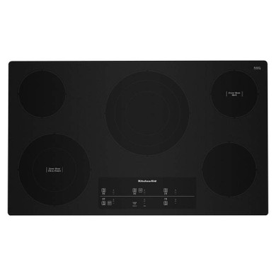 Kitchenaid® 36" Electric Cooktop with 5 Elements and Touch-Activated Controls KCES956KBL