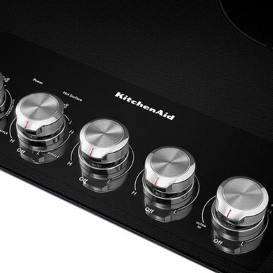 Kitchenaid® 36" Electric Cooktop with 5 Elements and Knob Controls KCES556HBL