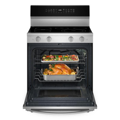 Whirlpool® 30-inch Smart Electric Range with  True Convection, No Preheat Air Fry, WipeClean™ Coating, Steam/Self Cleaning, Rapid Preheat 5.3 CuFt Capacity YWFES7530RZ