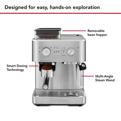 Kitchenaid® Semi Automatic Espresso Machine with Burr Grinder KES6551SX