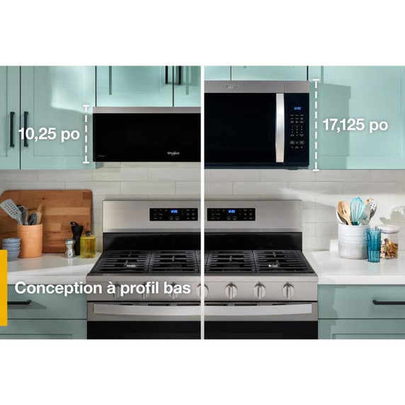 Whirlpool® 1.1 cu. ft. Smart Low Profile Microwave Hood Combination with 450 CRM 4-Speed Venting YWMML5530RZ