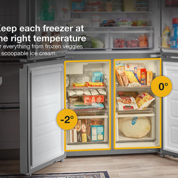 Whirlpool® 36-inch Wide Counter Depth 4 Door Refrigerator - 19.4 cu. ft. WRQA59CNKZ