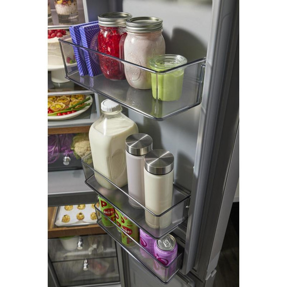 Kitchenaid® 19.4 cu. ft. 36-inch wide Counter-Depth 4-Door Refrigerator with PrintShield™ Finish KRQC506MPS