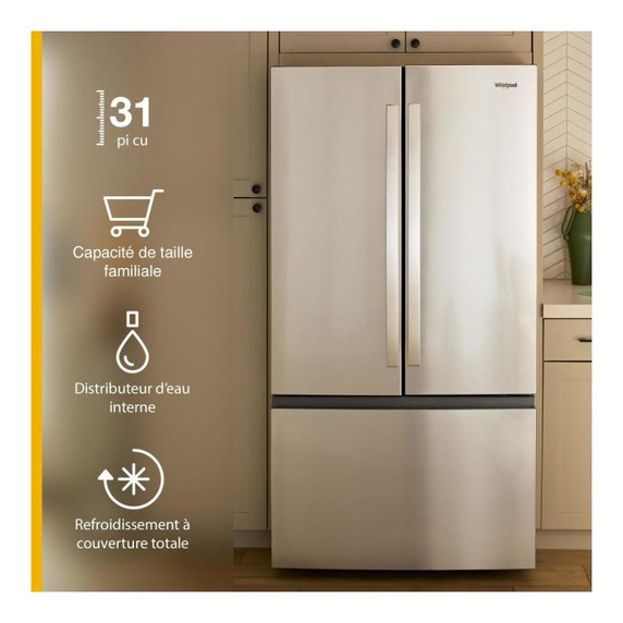 Whirlpool® 36-Inch French Door Refrigerator with Ice Maker - 31 cu. ft. WRFF3136SZ