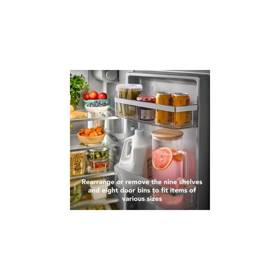 Kitchenaid® 20.8 Cu. Ft. Counter-Depth Side-by-Side Refrigerator with Exterior Ice and Water Dispenser in PrintShield™ Finish KRSC536RPS