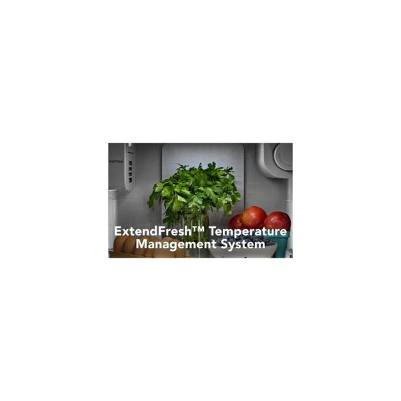 Kitchenaid® 20.8 Cu. Ft. Counter-Depth Side-by-Side Refrigerator with Exterior Ice and Water Dispenser in PrintShield™ Finish KRSC536RPS