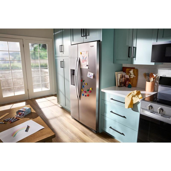 Whirlpool® 36-inch Counter Depth Side-by-Side Refrigerator with Prep &amp; Store Bins WRSC6536RZ