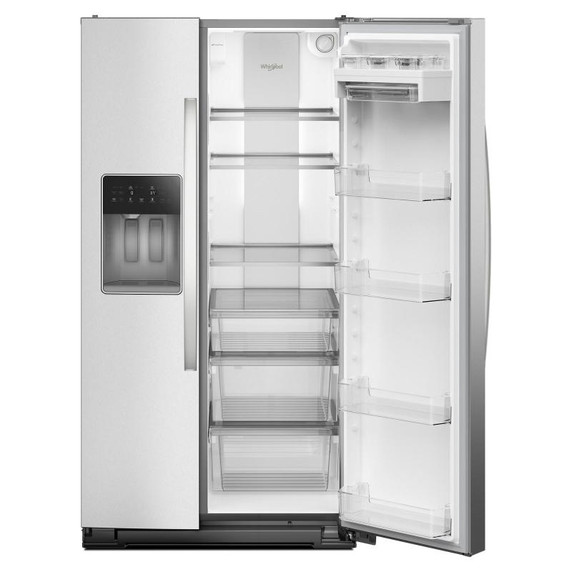 Whirlpool® 36-inch Full Depth Side-by-Side Refrigerator with Prep &amp; Store Bins WRSF6536RZ
