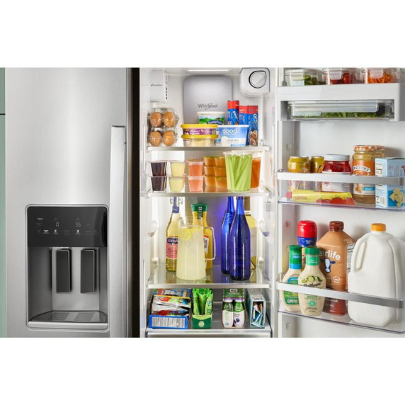Whirlpool® 36-inch Full Depth Side-by-Side Refrigerator with Prep &amp; Store Bins WRSF6536RZ