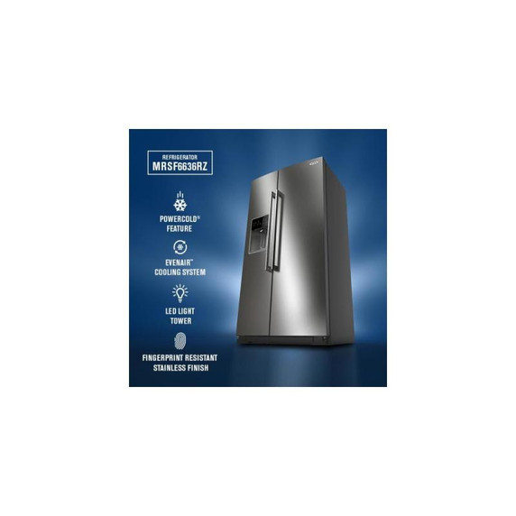 Maytag® 36-inch Wide Full-Depth Side-by-Side Refrigerator with Arctic Blue Interior - 28.3 Cu. Ft. MRSF6636RZ