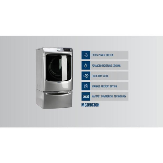 OPEN BOX of Maytag® Front Load Gas Dryer with Extra Power and Quick Dry cycle - 7.3 cu. ft. MGD5630HW_MD4908530